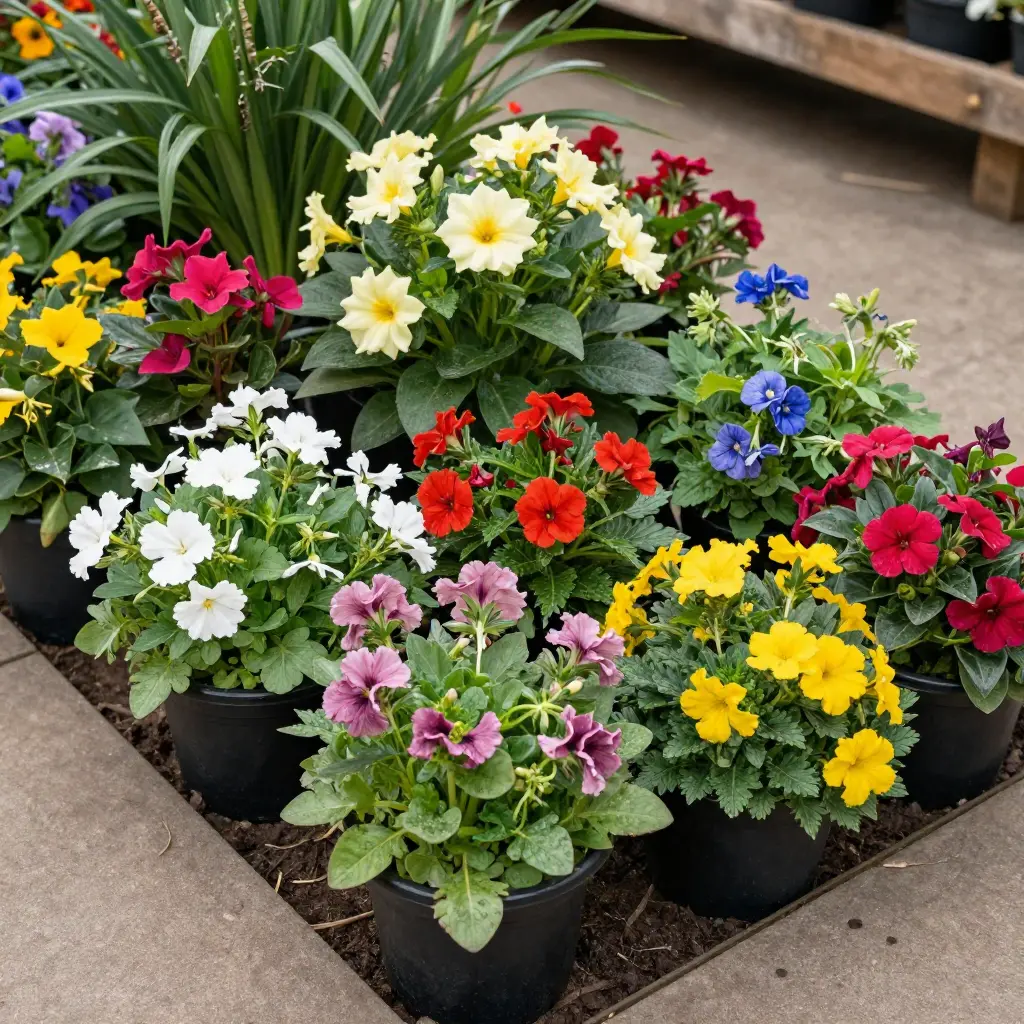 Starter flower bed package with colorful blooms
